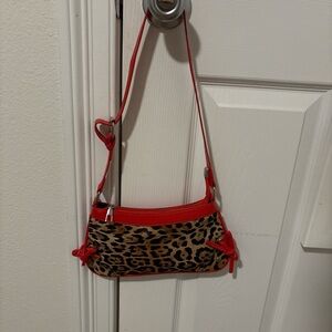 SHEIN Red and Leopard Print Crossbody Bag